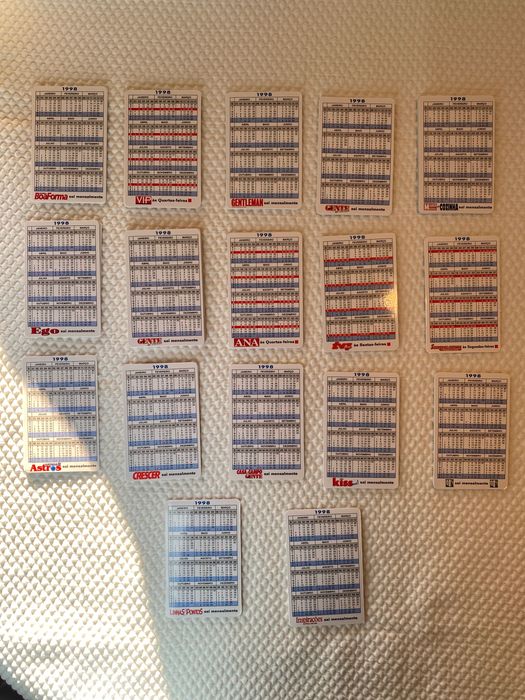 74 Calendários de bolso raros  1998