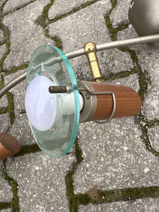 Candeeiro teto em madeira e metal bom estado