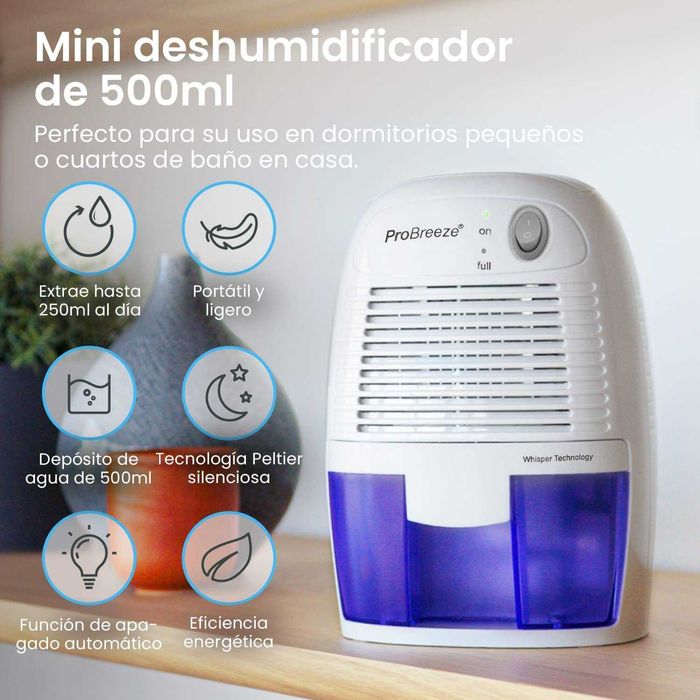 Desumidificador, 500 ml, ultrassilencioso, novo