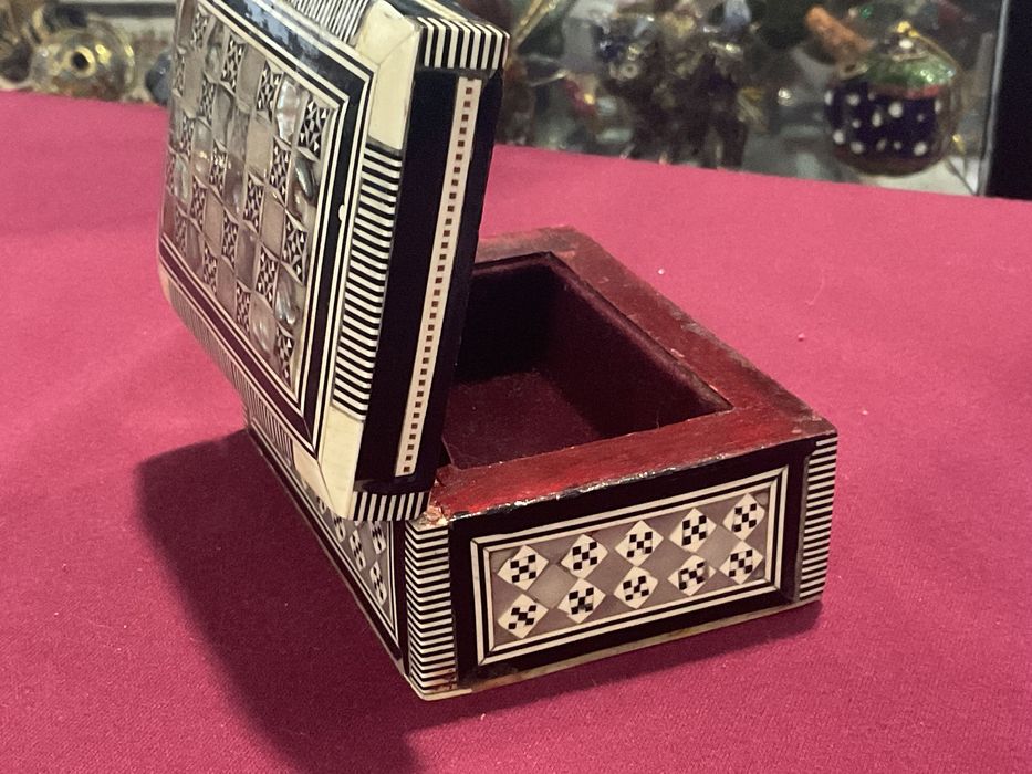 Caixa joias moorish style mosaic madre pérola 10x07x5,5 cm