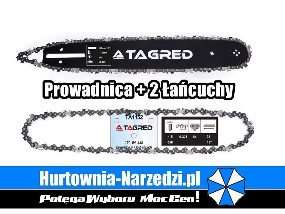 Prowadnica 15"/38cm + 2 łańcuchy 0,325 1,5mm 64  prowadnica Husqvarna