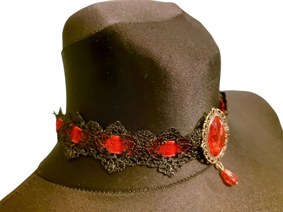 Nowy damski naszyjnik choker goth alternativ welur