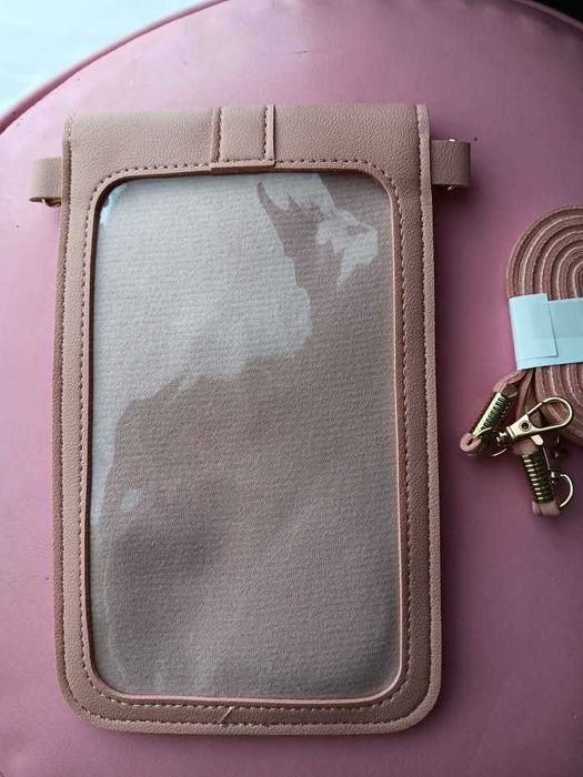 Bolsa para telemóvel rosa nude