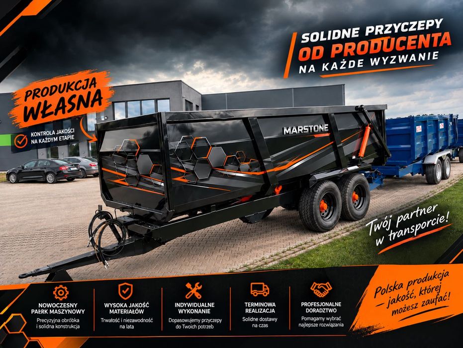Zabudowa stalowa do przyczepy rolniczej Skorupa Tandem Przyczepa  Rolnicza – PRODUCENT