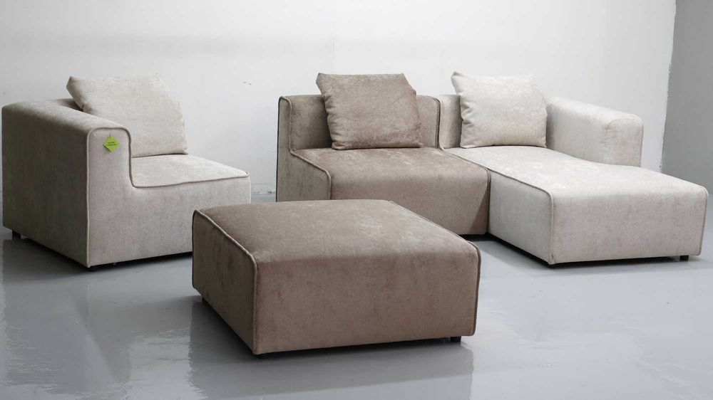 TDL Narożnik modułowy PROMOCJA  beżowo czekoladowe puzzle kanap sofy