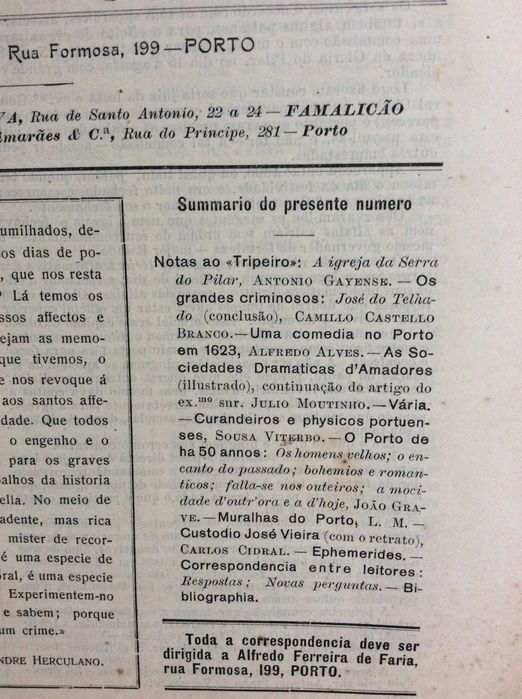 Um pouco da história do Porto e arredores, 1910. Excel. preço
