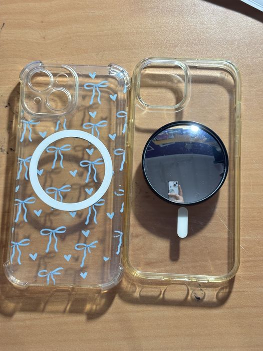 3 Capas para iPhone 15 e Espelho Olho de Peixe