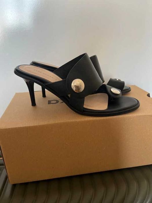 Sandały damskie na obcasie ZARA|skórza