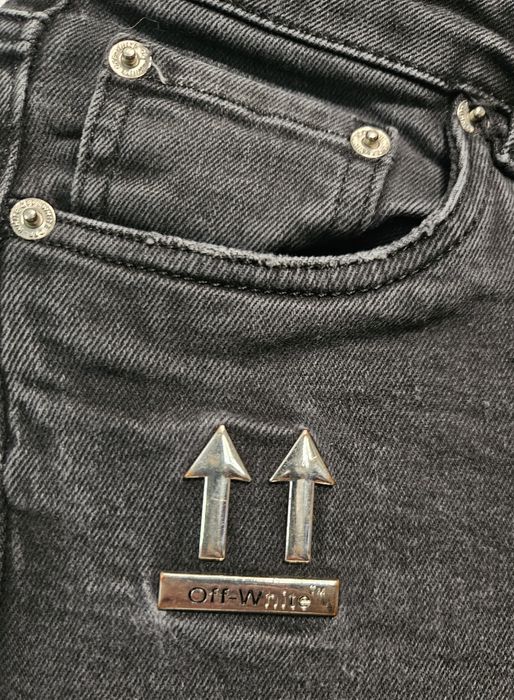 Czarne spodnie jeansy Off White