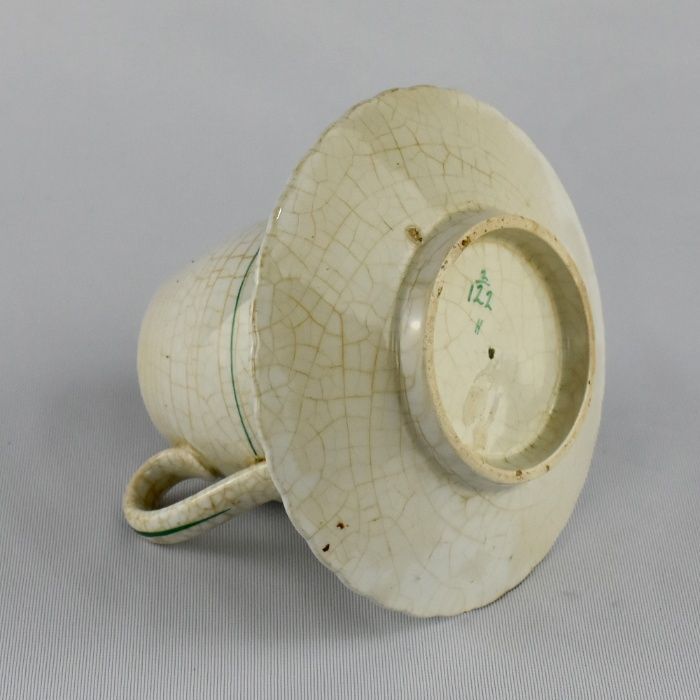 Curiosa Mostardeira / Cremeira em cerâmica Europeia, em forma de pipo