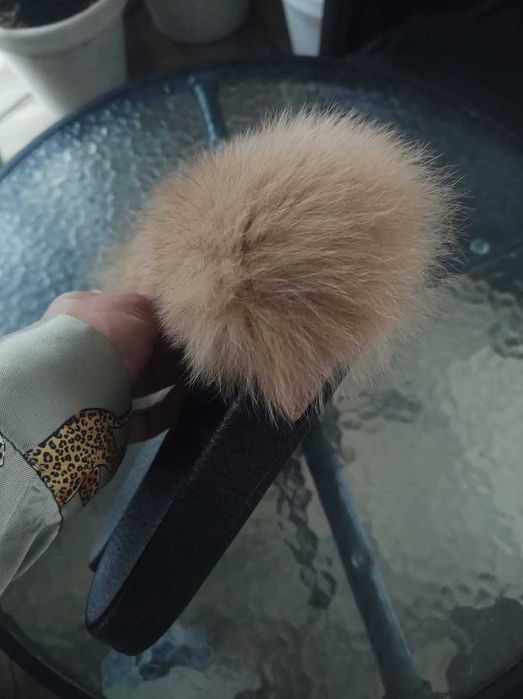 Klapki 100 futro z lisa