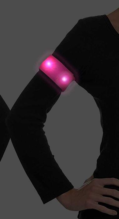 CH9 Opaska Odblaskowa 4x LED Fluorescencyjna Na Rękę/Nogę 40cm