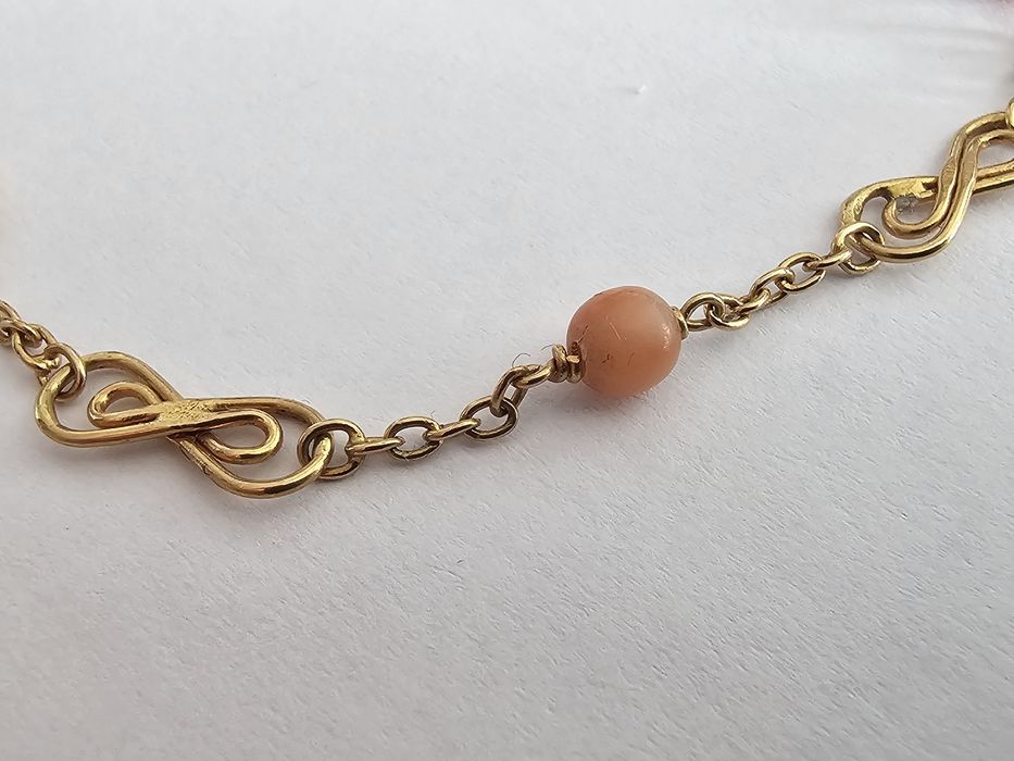 Pulseira ouro 19,2k com corais