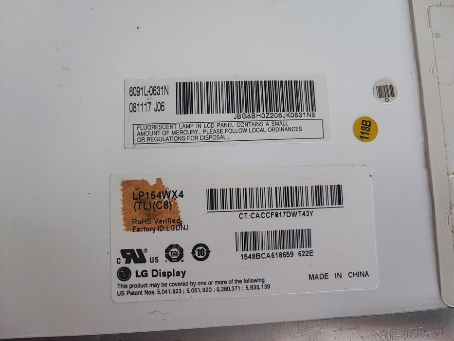 Ecrã de Portátil 15.4" – Modelo LP154WX4 (TL)(C8)