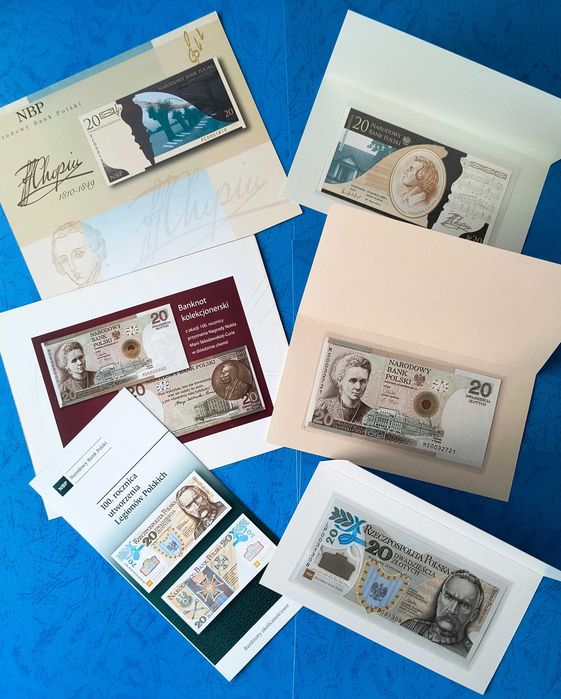 Komplet 17 banknotów kolekcjonerskich NBP + foldery + gratis!