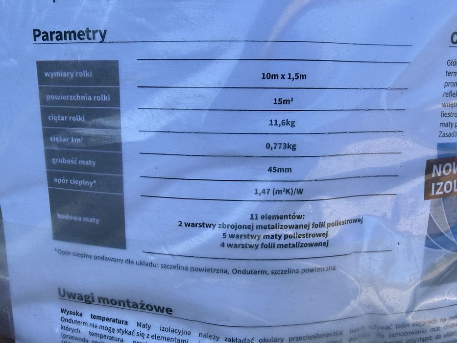 Mata termoizolacyjna Onduterm 11XL