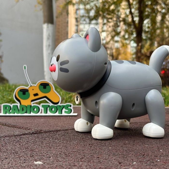 Котёнок на радиоуправлении “Пушинка” сер | Котик на пульте | Кот-робот