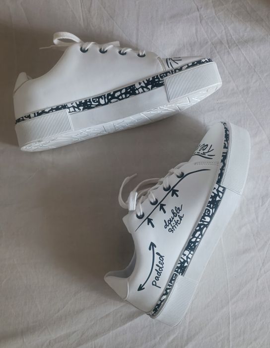 Zara trampki białe nowe 37 z napisami