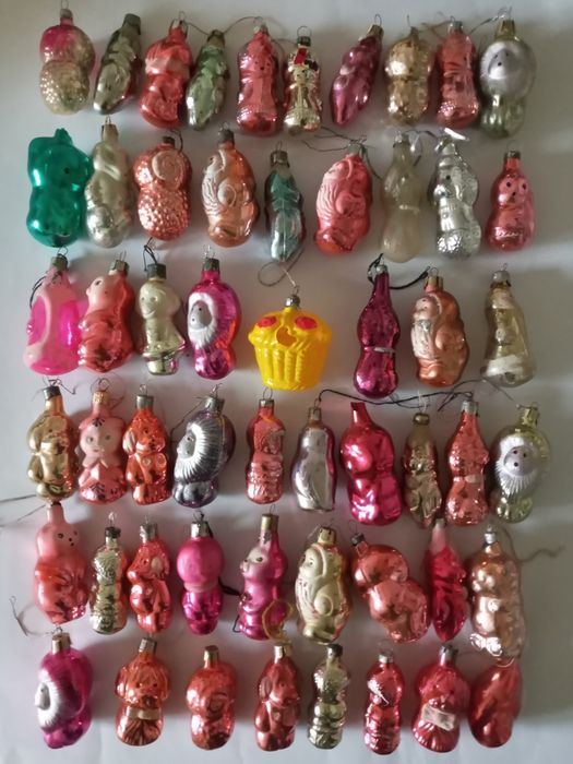 Елочные  игрушки  ссср  домики снеговик