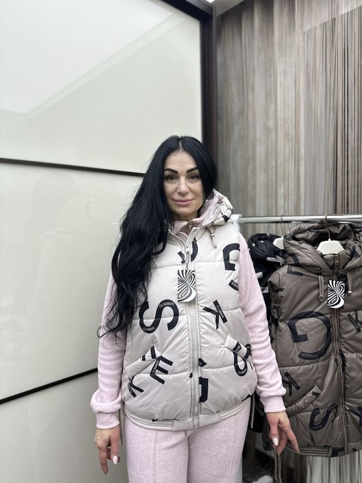 Жіноча жилетка | принтована жилетка | жилетка з капюшоном