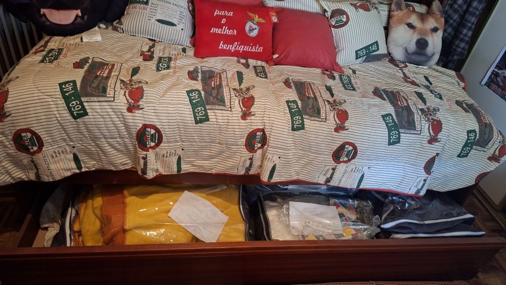 Cama solteiro com prateleiras em cima