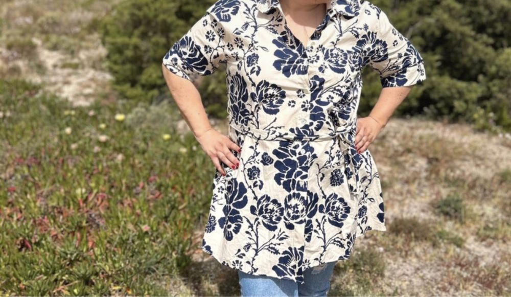 Camisa estampada Zara, Tam XXL, nova