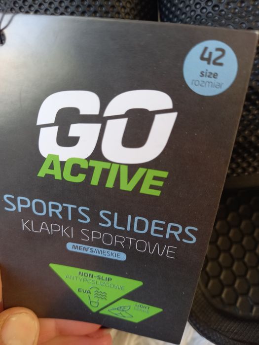 Klapki sportowe czarne męskie rozmiar 42