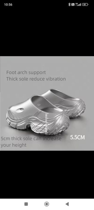 Slippers klapki laczki platforma gruba srebrne silver r. 39 eva
