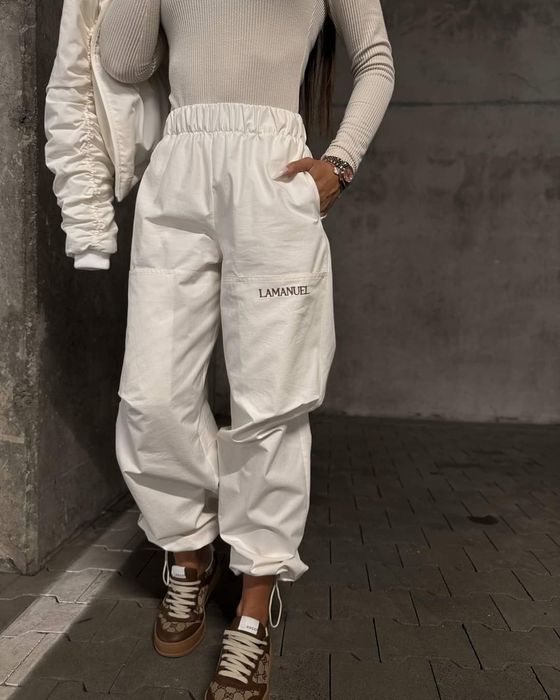 Spodnie LaManuel Nothing XS S M L czarne biale camel