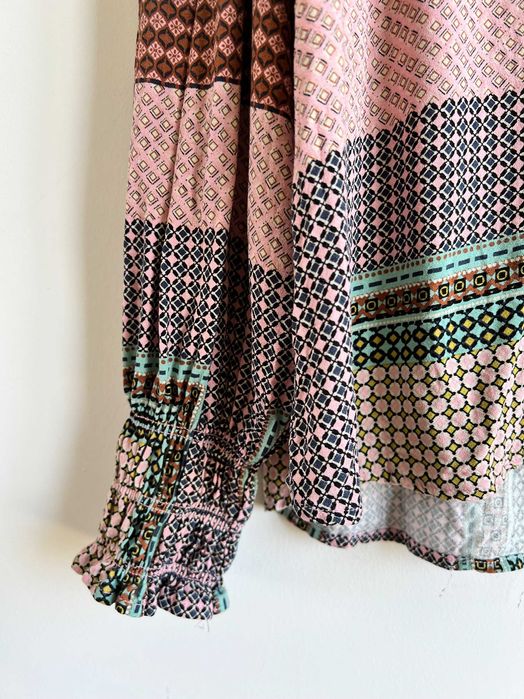 Culture kolorowa bluzka koszula damska we wzory boho etno wiskoza XL