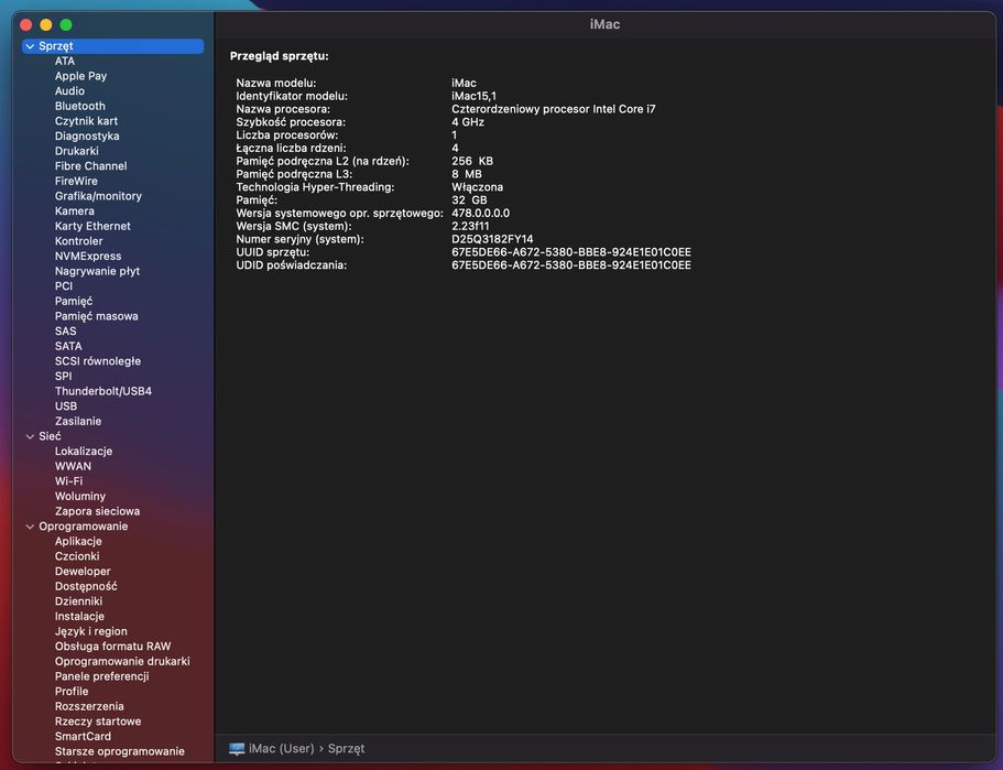 Apple iMac 27" Retina 5K i7 / 32 GB / SSD 2 TB – idealny stan