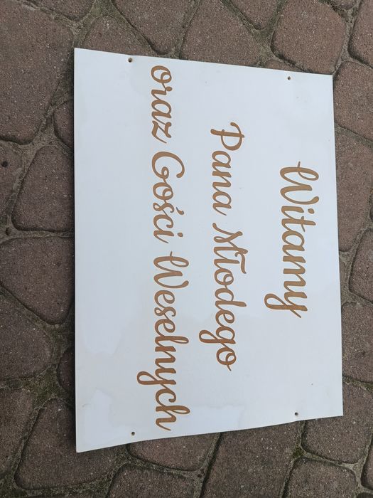 Tablica " Witamy Pana Młodego i Gości Weselnych"
