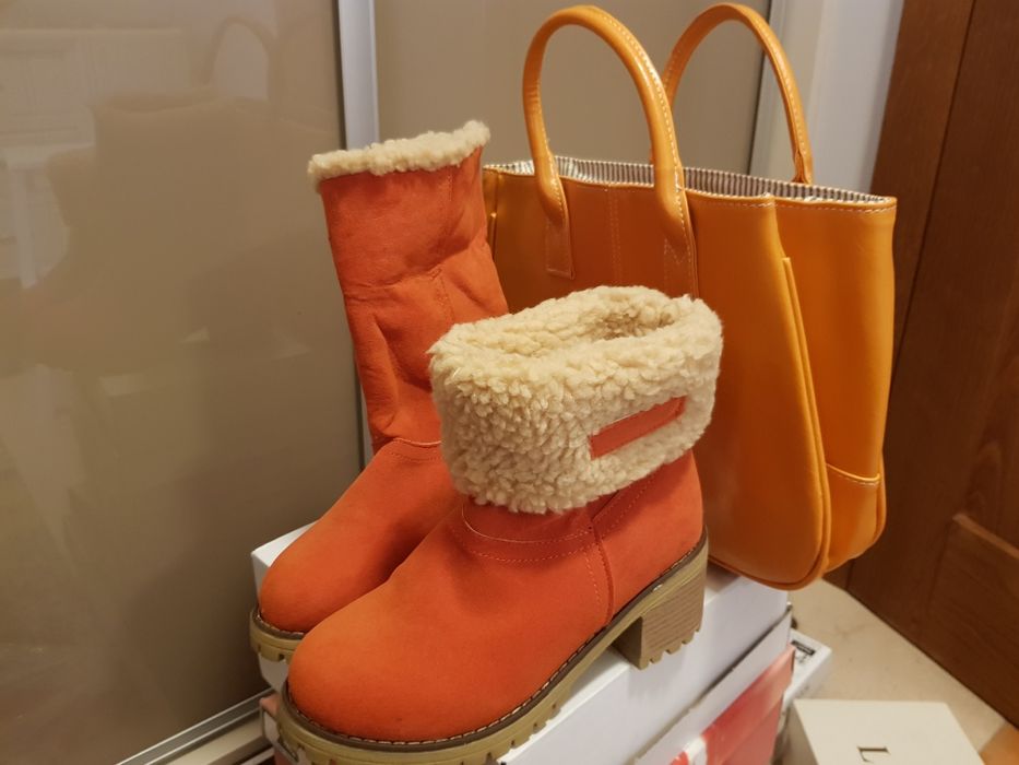 Kozaki, botki, ocieplane, 36, nowe, gratis torebka