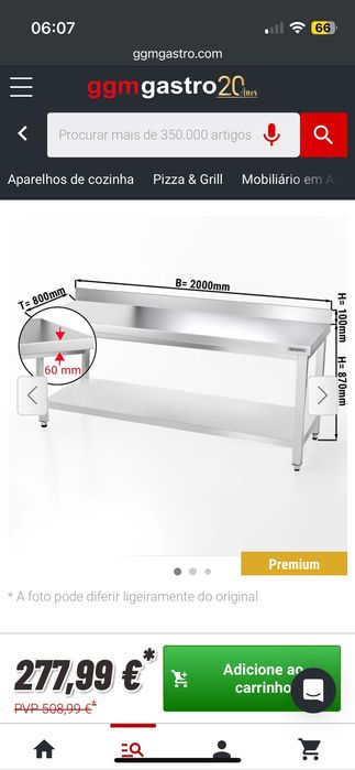 Bancada em Inox premium