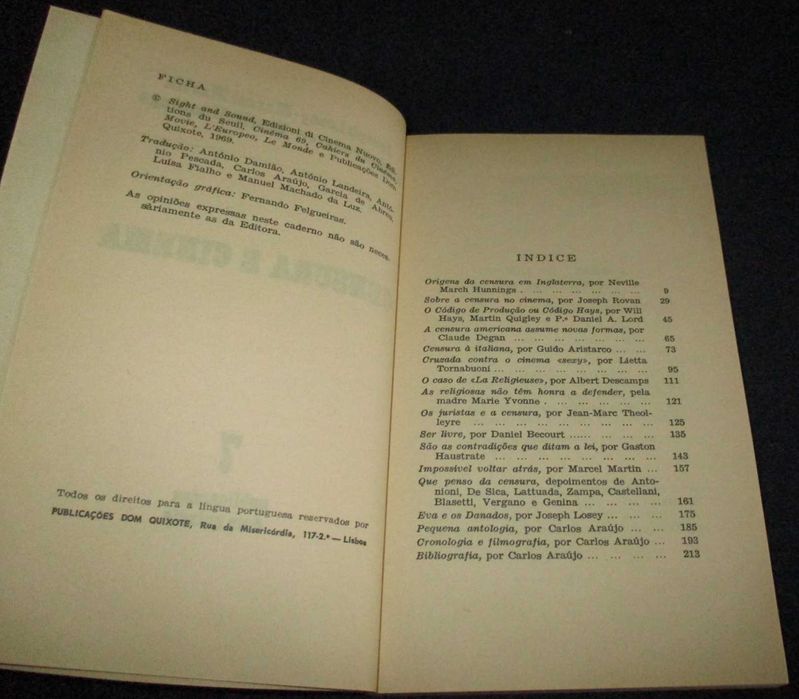 Livro Censura e Cinema Cadernos de Cinema nº 7