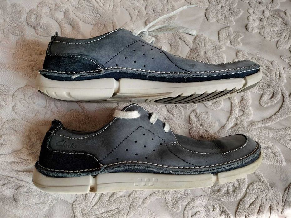 Clarks, niebieskie, zamsz, rozm.7G/41/26cm, stan BDB