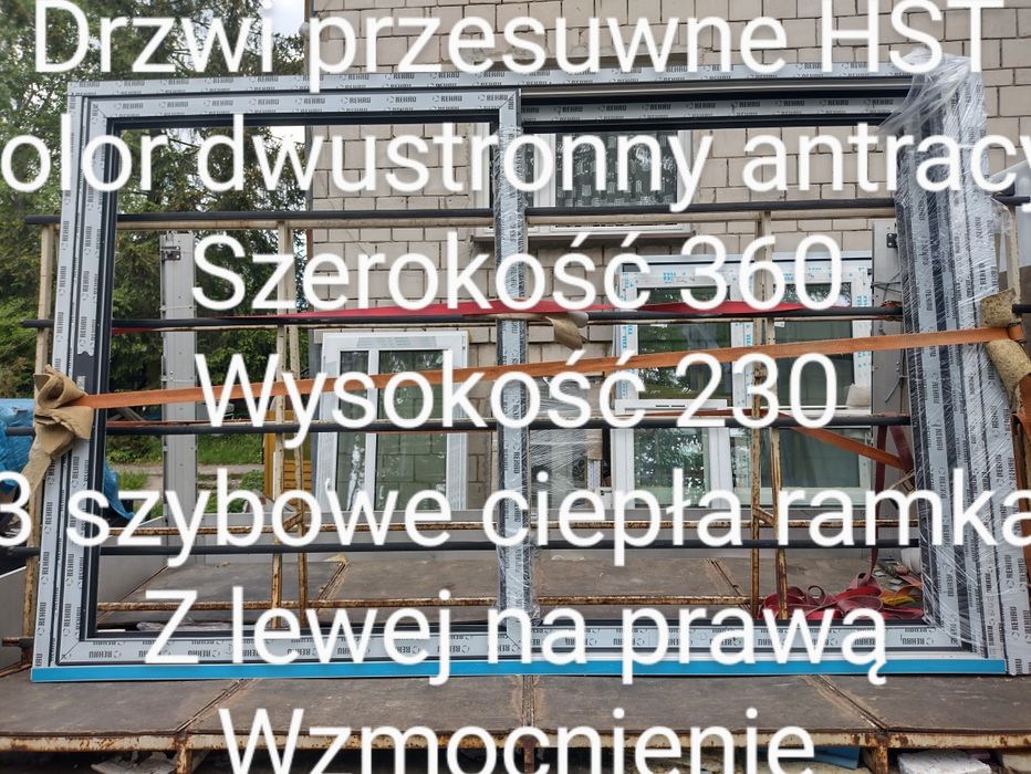 Okna Antracyt 3 szyby 50% 158x122