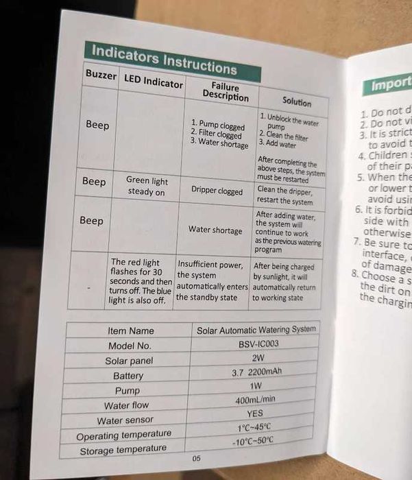 Automatyczny solarny system do podlewania kwiatków, nowy