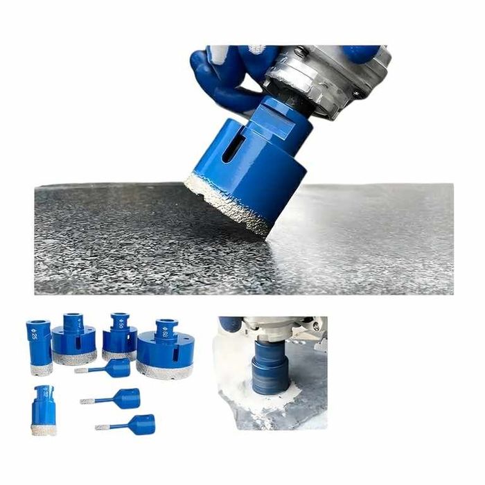 Zestaw otwornic diamentowych 6–68 mm w walizce do gresu, płytek kamien