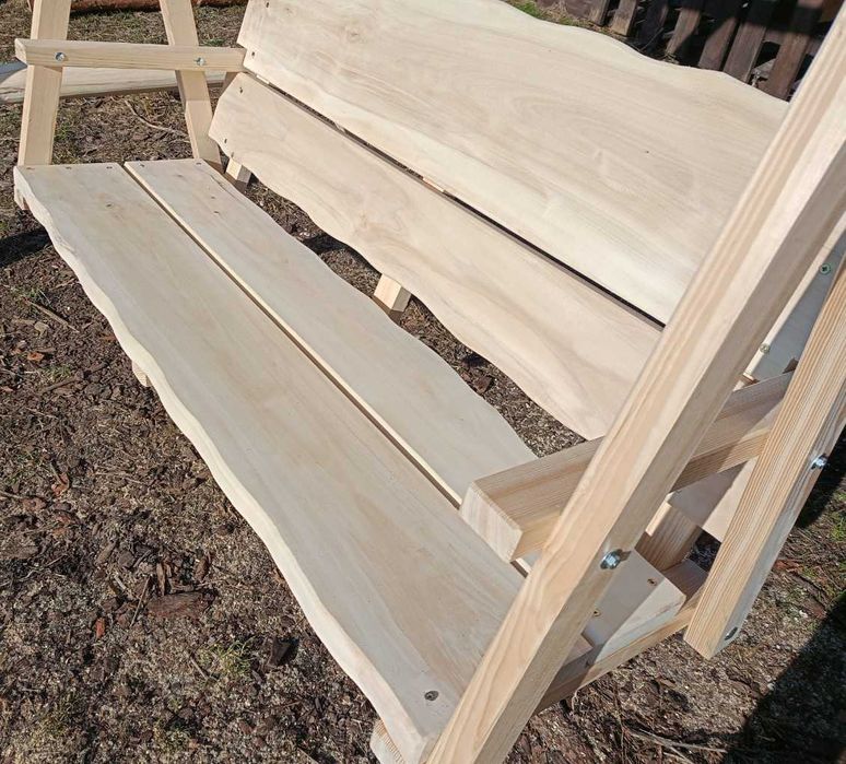 Ciężka, solidna huśtawka ogrodowa z bali, promocja !!!