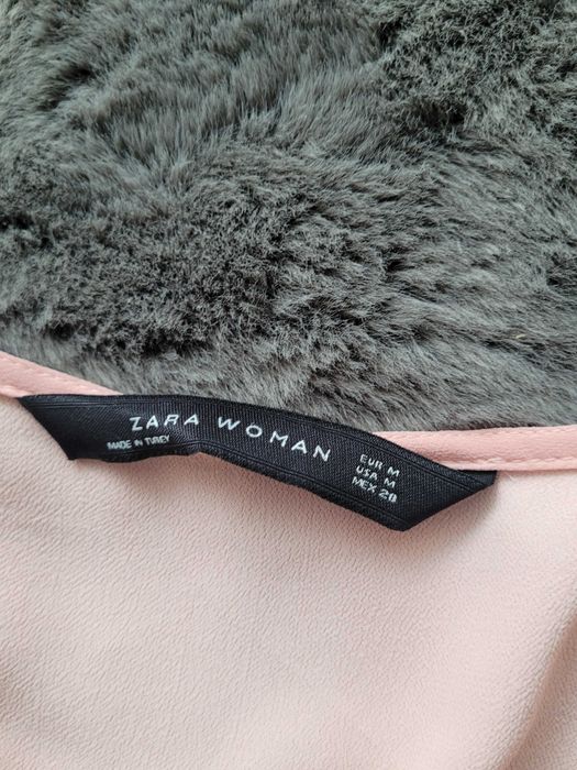 Zara krotka sukienka z plisowaniem M pudrowy roz