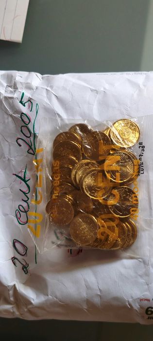 Moedas em  rolos  e sacos portugal