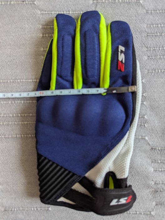 Кожаные мотоциклетные перчатки Ls2 Dart 2 Gloves Blue Hv Yellow. XL