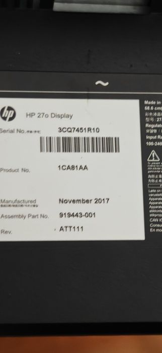 Monitor HP 27 polegadas