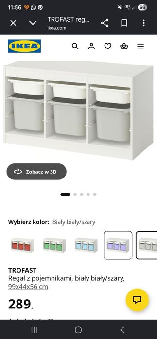 Regał z pojemnikami
