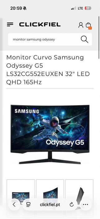 Monitor samsung odyssey QHD 32 polegadas