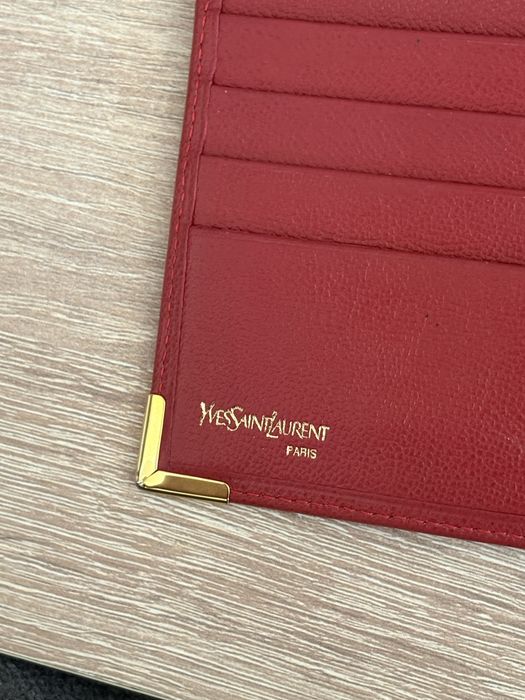 вінтажний червоний шкіряний гаманець Yves Saint Laurent