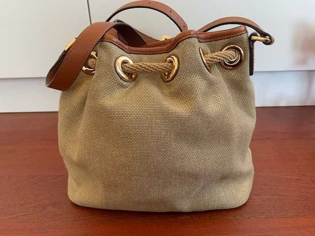 Złoty, płócienny worek, Michael Kors