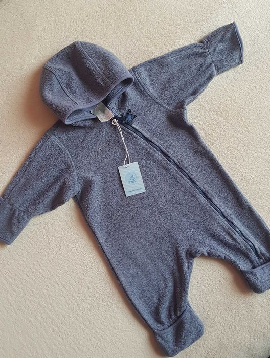 комбинезон человечки ромпер флисовый серый.Германия Р. 68 5- 6 -7 мес.