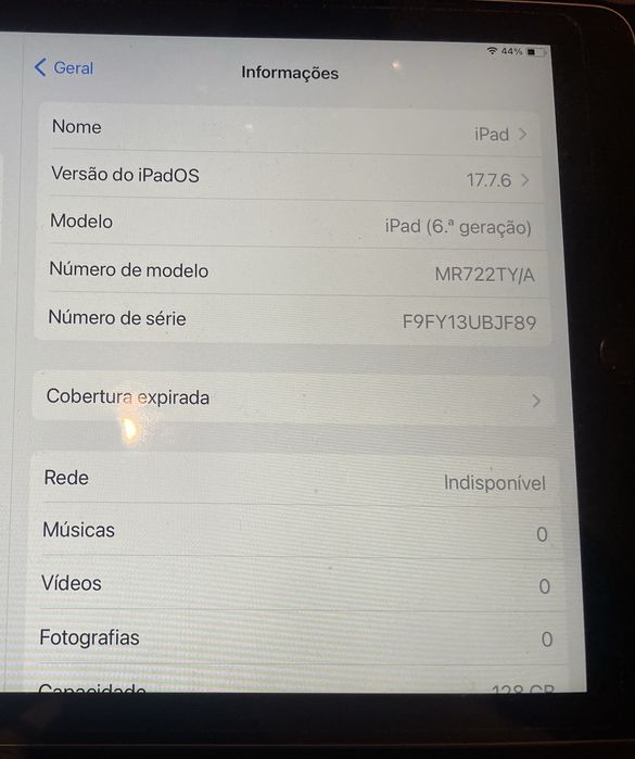 Ipad 6.ª geração 128G